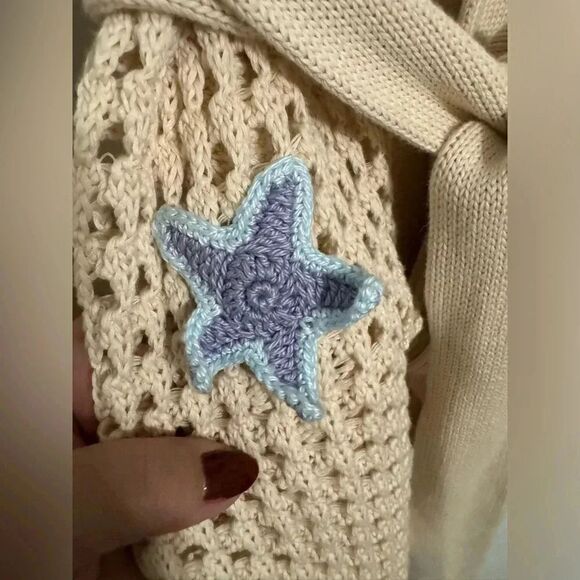 Canessa open-knit sea patch cardigan |Size 1x | 100%cotton | Made in Italy - Picture 4 of 11